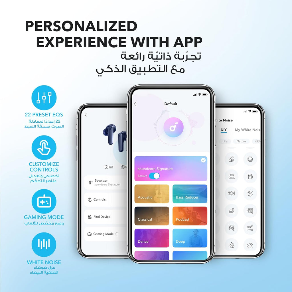 Soundcore by Anker P20i True Wireless Earbuds, soundcore P20i earbuds, true wireless earbuds, Bluetooth earbuds, bass earbuds, IPX5 waterproof earbuds, wireless earphones, in-ear headphones, AI call earbuds