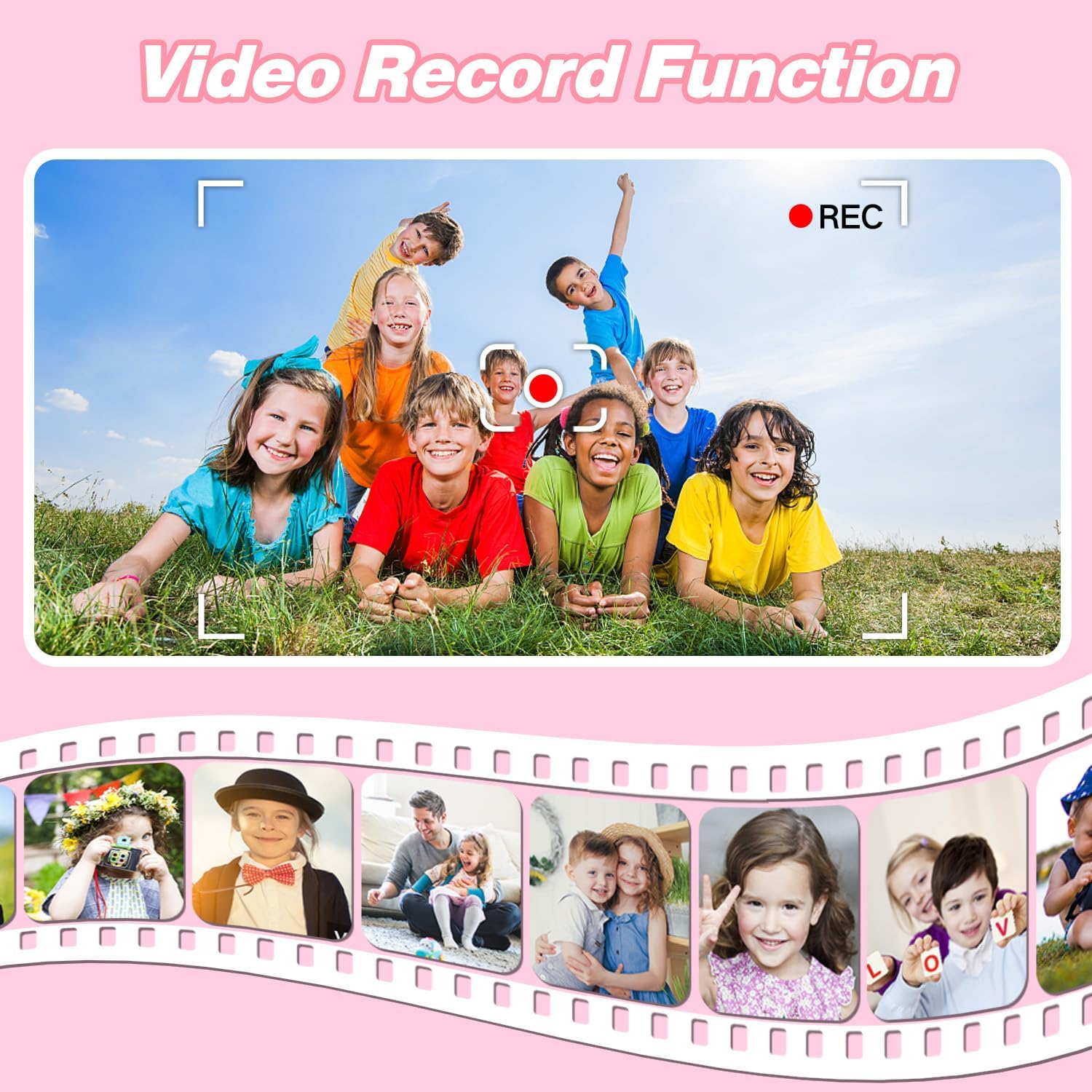 Goopow Kids Camera Toys for 3-8 Year Old Girls Boys,Children Digital Video Camcorder Camera with Cartoon Soft Cover, Best Chritmas Birthday Festival Gift for Kids - 32G SD Card Included