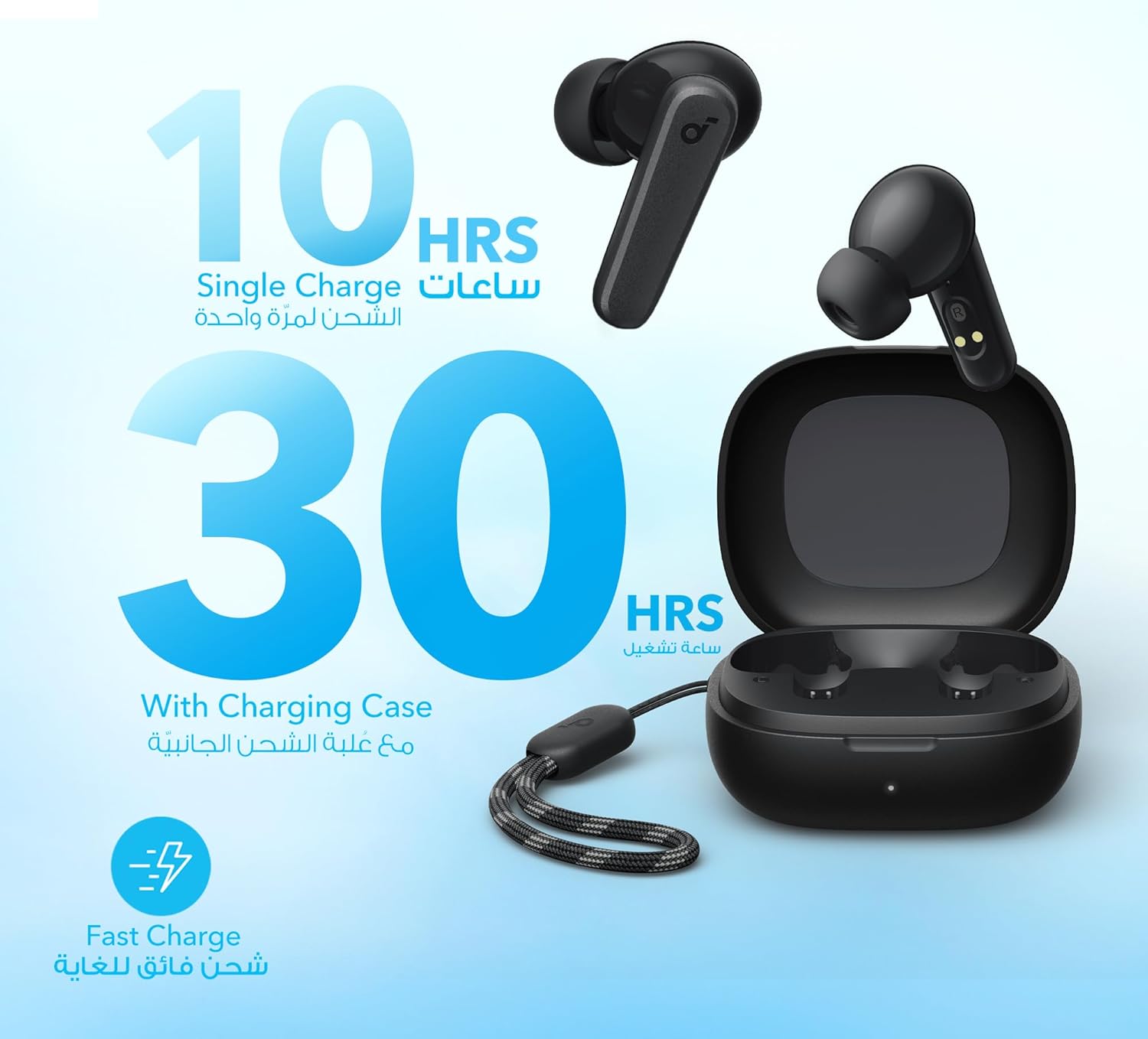 Soundcore by Anker P20i True Wireless Earbuds, soundcore P20i earbuds, true wireless earbuds, Bluetooth earbuds, bass earbuds, IPX5 waterproof earbuds, wireless earphones, in-ear headphones, AI call earbuds