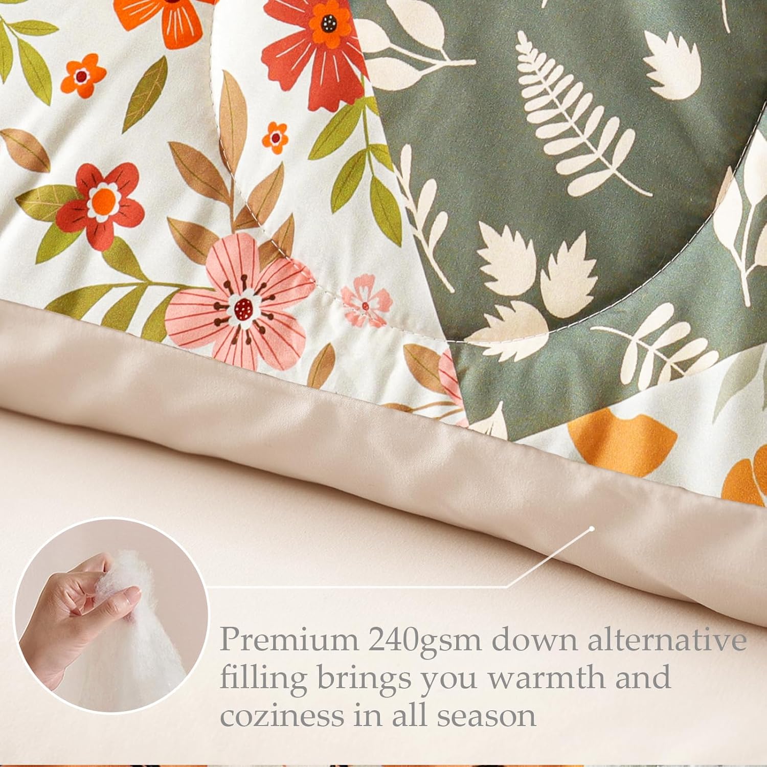 Whale Flotilla 7.5 Tog Double Duvet Set, Soft Reversible Coverless Queen Comforter Set with 2 Pillowcases, Patchwork Printed Down Alternative Bedding Comforters for All Seasons, Pink